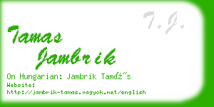 tamas jambrik business card